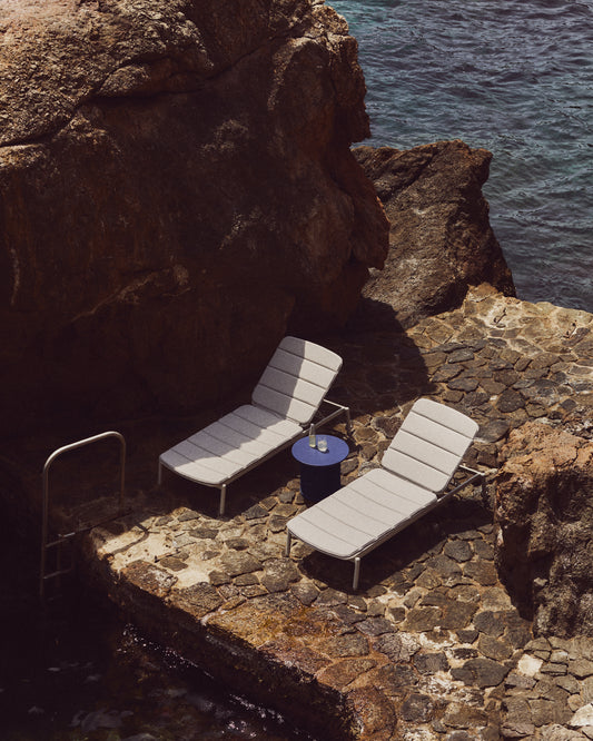 Marcona aluminium sun lounger in a white paint finish