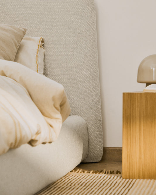 Martina bed cover in ecru chenille for mattress 90 x 200cm