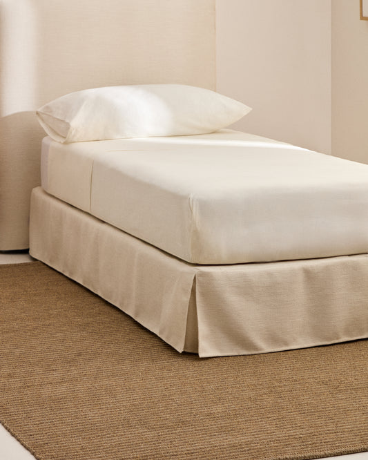 Jaira base cover in white chenille for 90 x 200cm bed