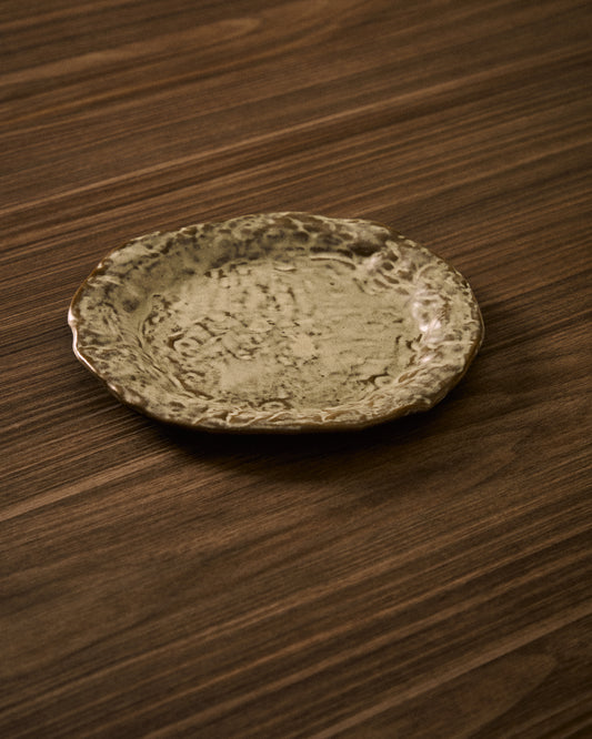 Alenia dessert plate in grey ceramic