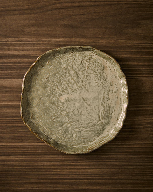 Alenia flat plate in grey ceramic