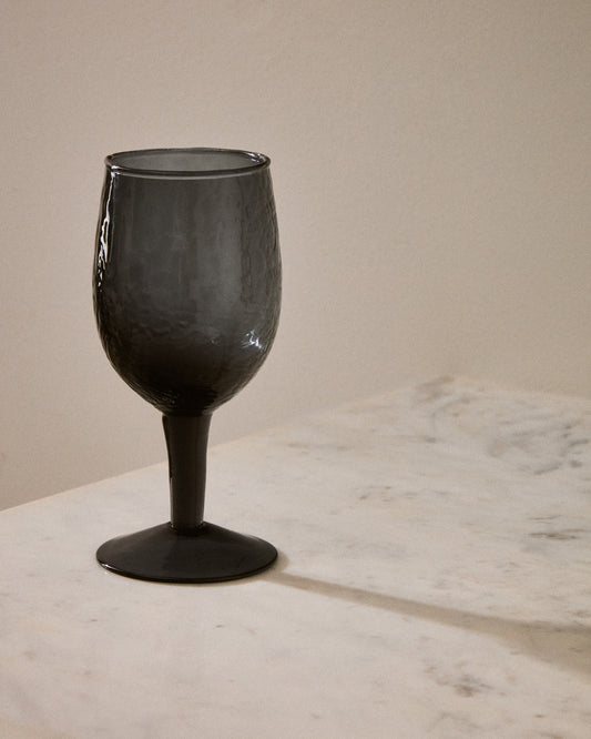 Sileia wine glass made of blue recycled glass