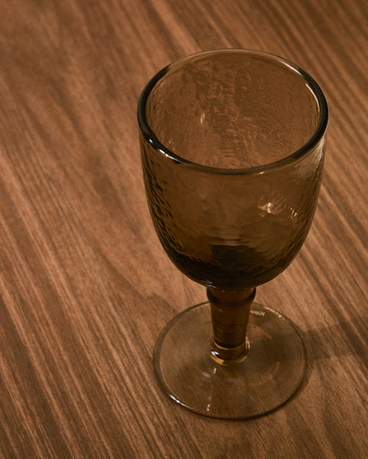 Vinea wine glass made of brown recycled glass