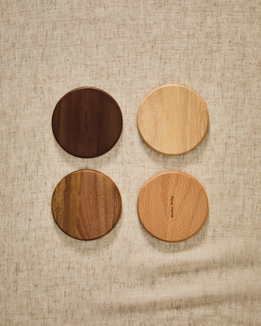 Nover set of 4 coasters in acacia wood FSC 100%
