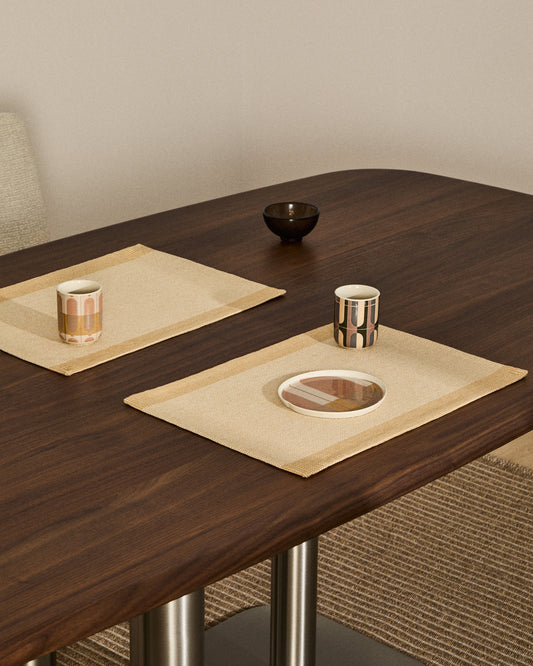 Julnet dessert plate in beige ceramic