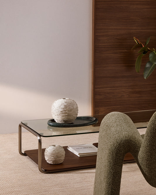 Evania vase in beige ceramic 21 cm