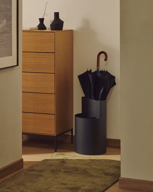 Atin dark grey metal large umbrella stand