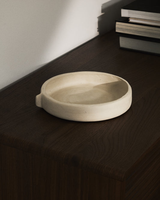 Mireni papier-mâché centrepiece beige Ø 22,5 cm