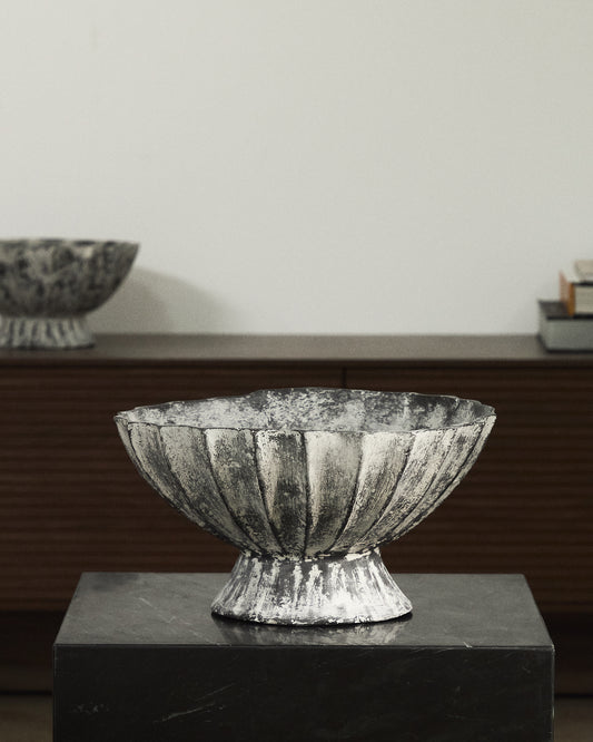 Valura papier-mâché centrepiece grey Ø 33 cm