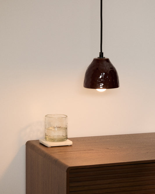 Drava ceiling lamp in burgundy ceramic