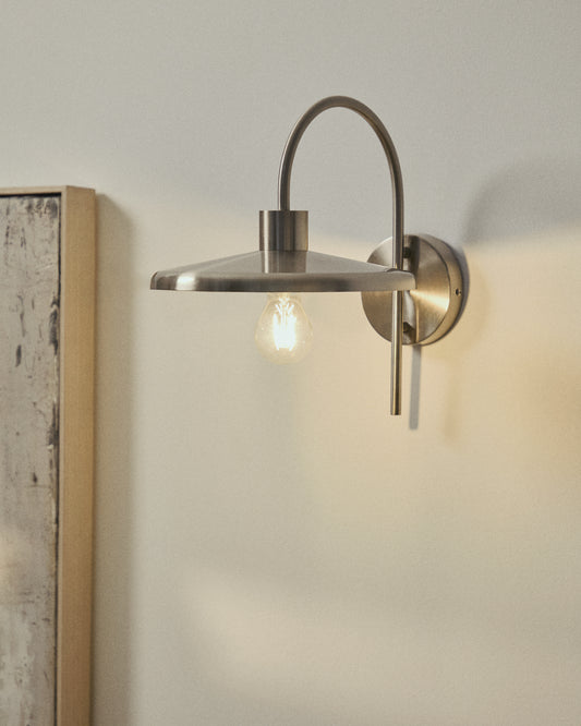 Nuvira wall light in light grey brushed metal