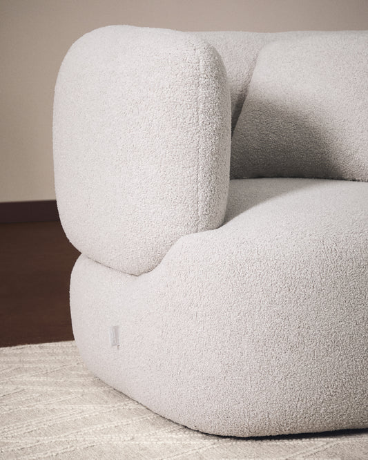 Martina grey bouclé armchair with cushion FSC Mix Credit