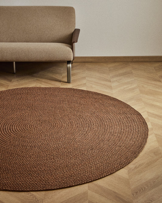 Rug Despas in synthetic fibers terracotta Ø200 cm