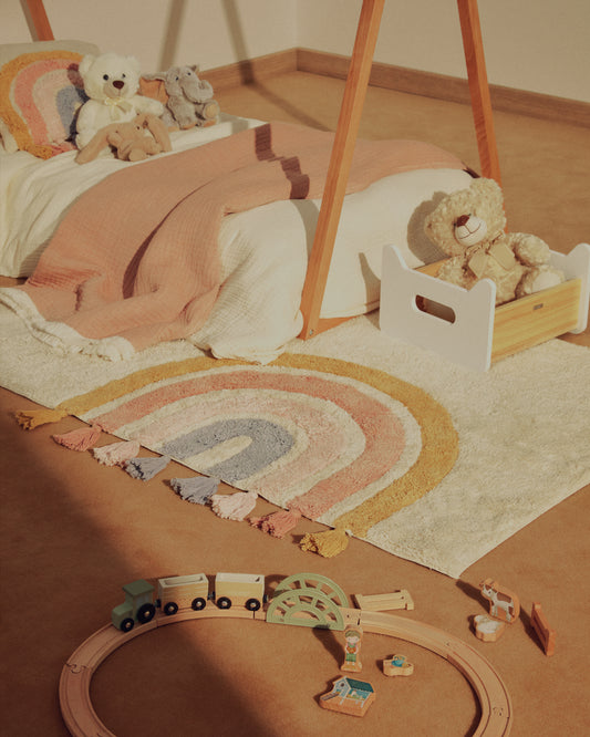 Tadea Rug cotton multicolor rainbow 90 x 150 cm