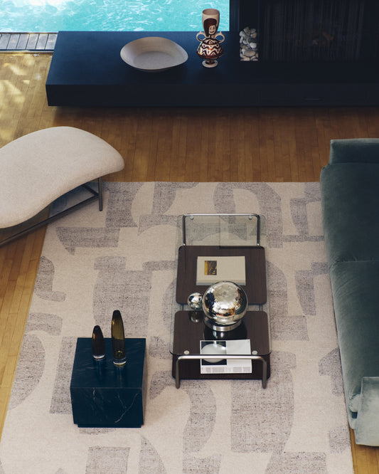 Norela grey jacquard wool blend rug 300 x 200cm