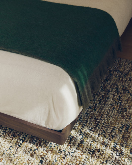 Zenti 100% cotton chenille bedspread in double sided zebra jacquard for 150/160 cm bed