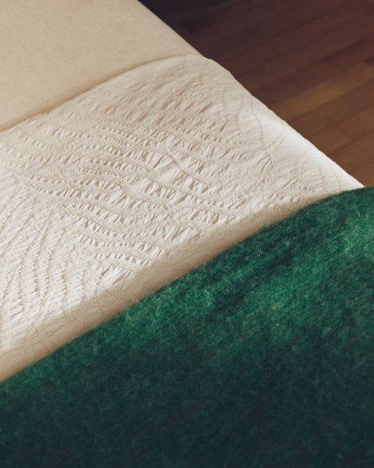 Zenti 100% cotton chenille bedspread in double sided zebra jacquard for 150/160 cm bed