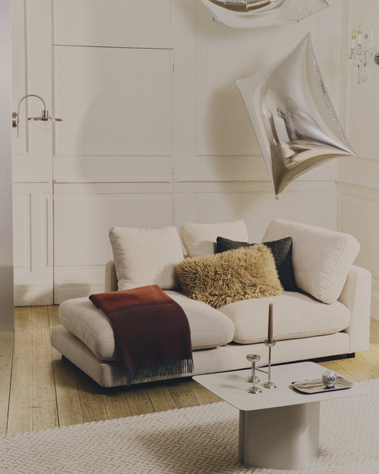 Calira beige woven jacquard wool rug 300 x 200cm