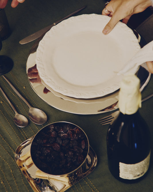 Beige Varla ceramic dessert plate