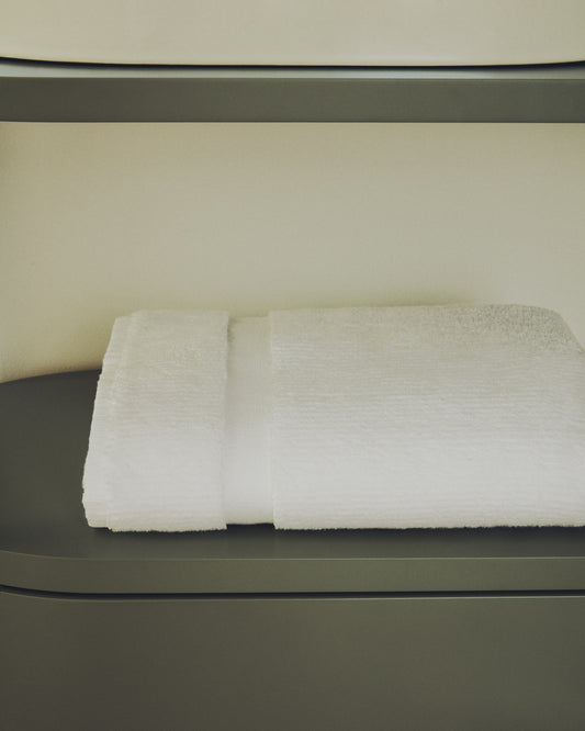 Olvira 100% cotton white jacquard hand towel 50 x 90cm