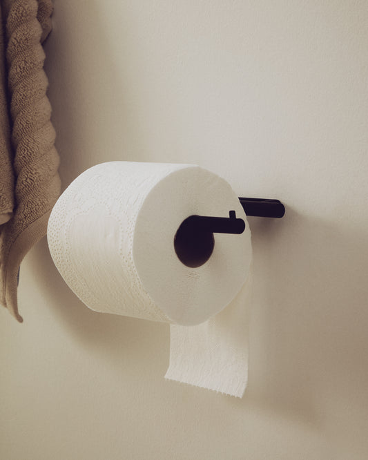 Black metal Arely toilet roll holder