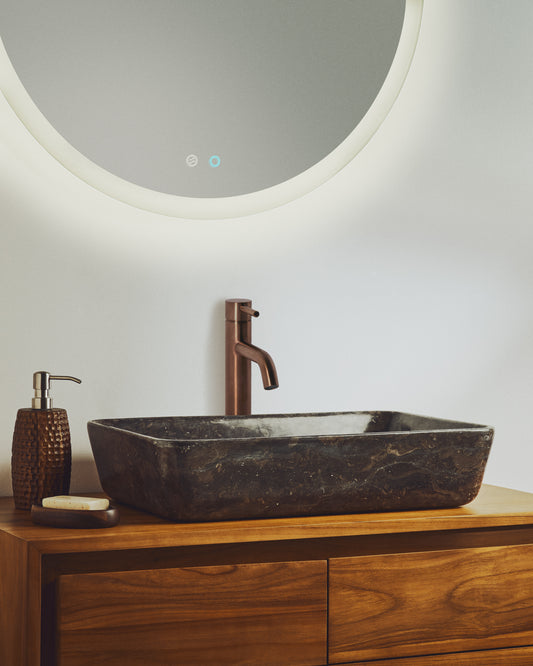 Darnen grey marble countertop washbasin 55 x 35cm