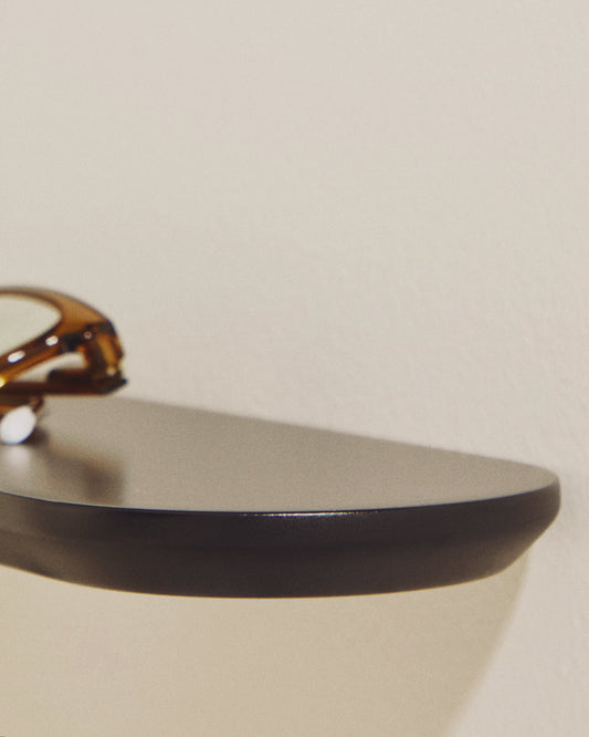 Arely set of 2 MDF shelves with black lacquer finish 35 cm/55 cm