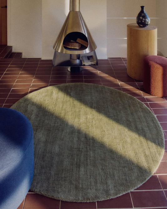 Empuries green round rug Ø200cm