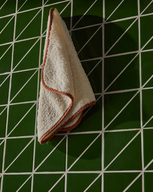 Sedora 100% cotton towel with orange contrast detail 30 x 50cm