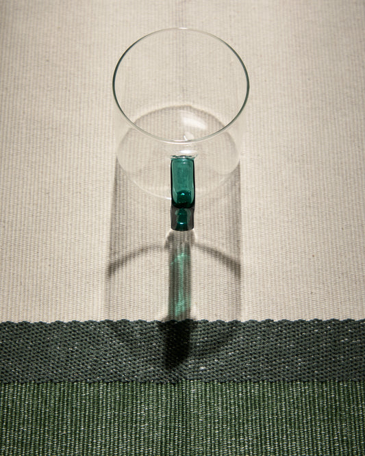 Micla green glass mug with handle