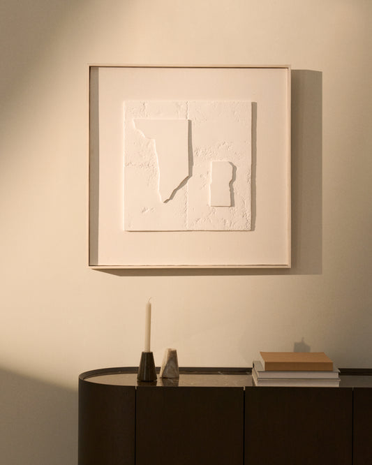 Gadir white abstract picture 80 x 80cm