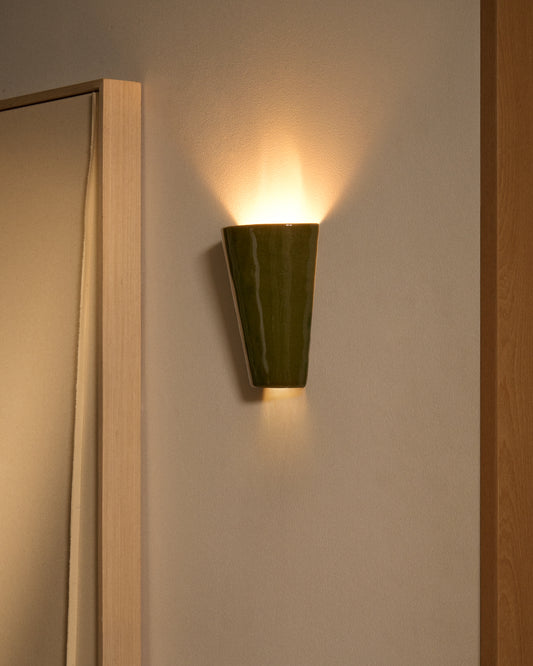 Ceren green ceramic wall lamp 13 cm