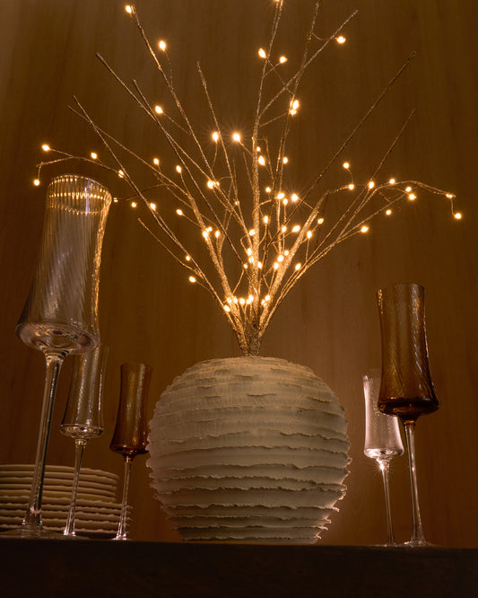 Gold Java branch-shaped LED light-up garland 70 cm