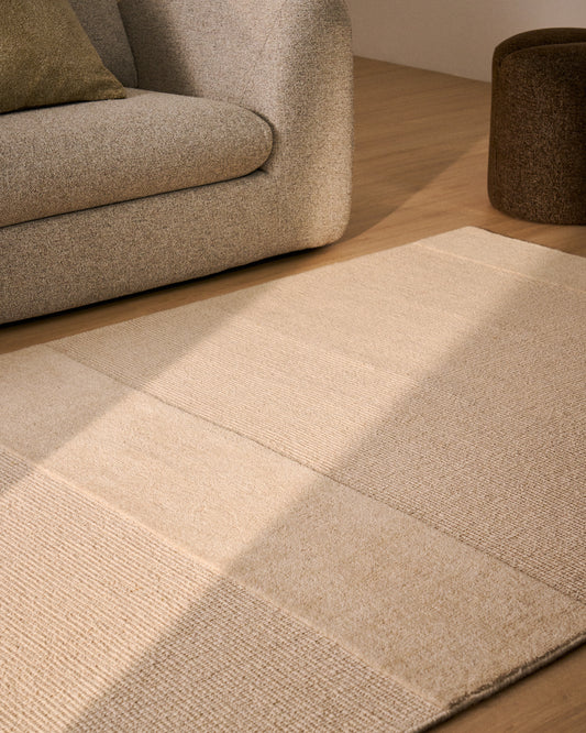 Esola beige wool rug 160 x 230 cm