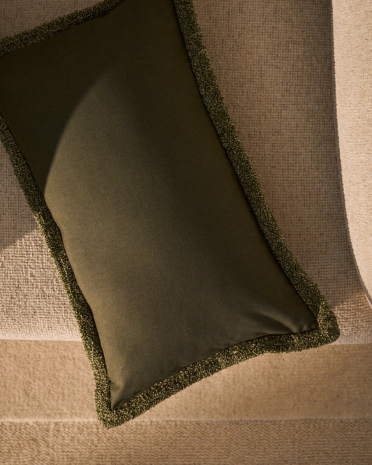 Olinan cushion cover with green bouclé detailing 30 x 50 cm