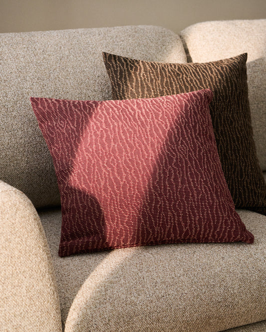 Alnori maroon 100% cotton jacquard cushion cover 50 x 50 cm