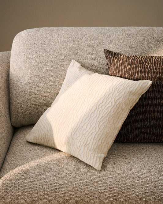 Alnori ecru 100% cotton jacquard cushion cover 50 x 50 cm