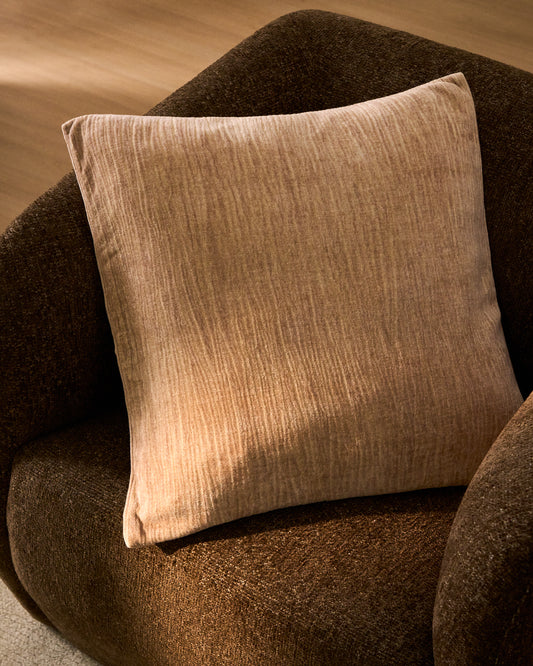 Vori 100%-cotton ecru wrinkled effect cushion cover 50 x 50 cm