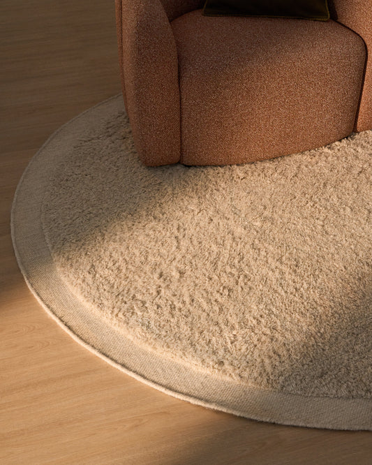 Marely round, white, wool rug, Ø 200 cm