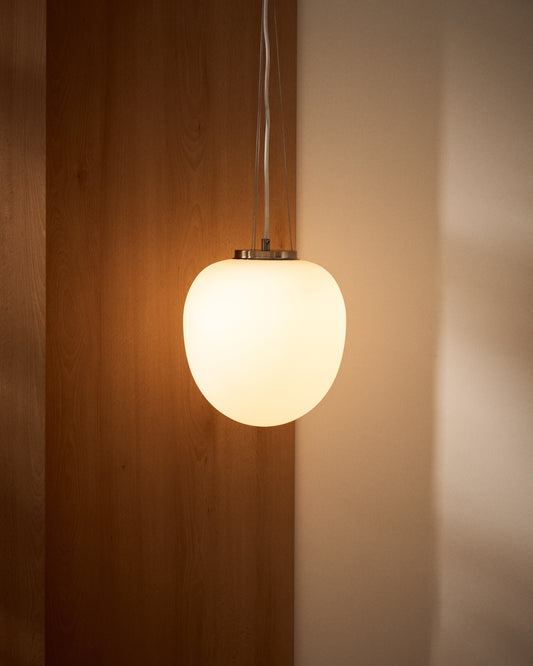 Ardali ceiling lamp in smoked glass and steel with brushed finish Ø25cm