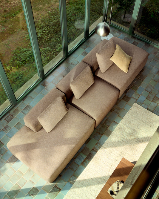Blok brown chenille 4-seater sofa 380cm FSC Mix Credit