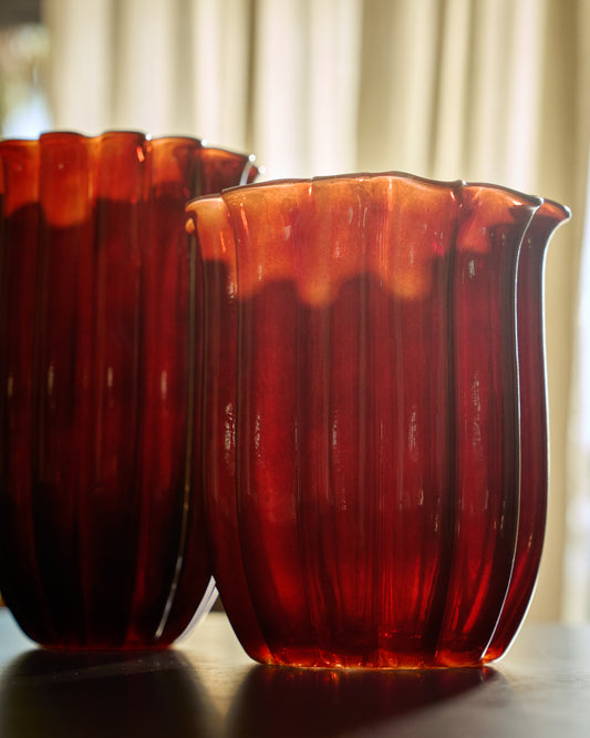 Cerin burgundy glass vase 25 cm