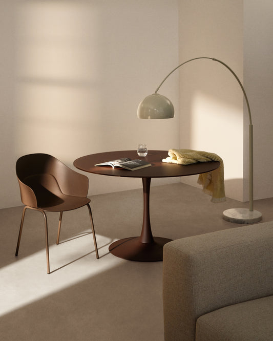 Sanile chair with beige-finish steel legs