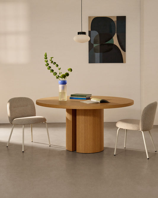 Idela ceiling lamp in smoked glass and black marble Ø26cm