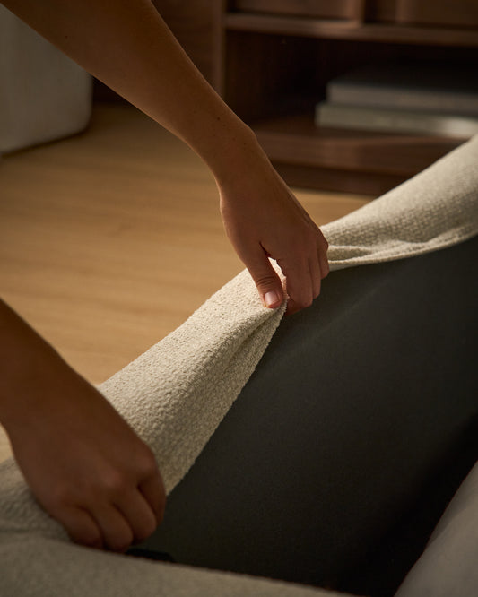 Martina bed cover in ecru chenille for mattress 90 x 200cm