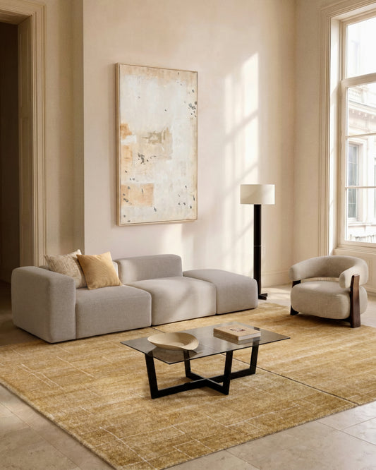 Silpa abstract painting dark beige 200 x 120 cm