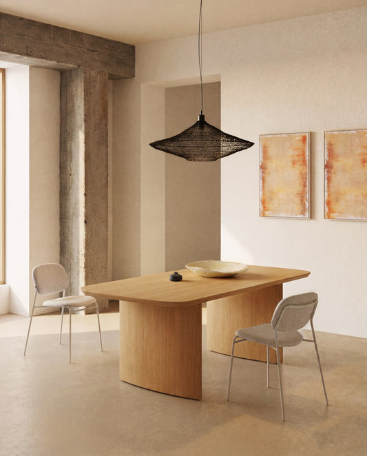 Litto table made from oak veneer, 160 x 90 cm