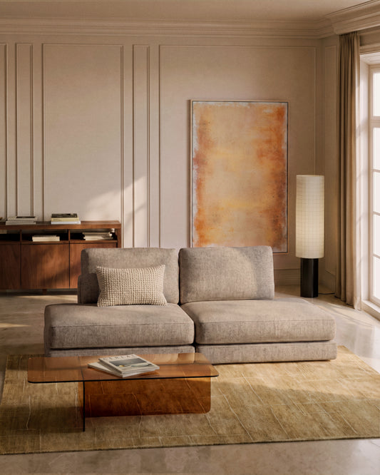 Gala 3-seater modular sofa in beige micro bouclé FSC Mix Credit 240cm