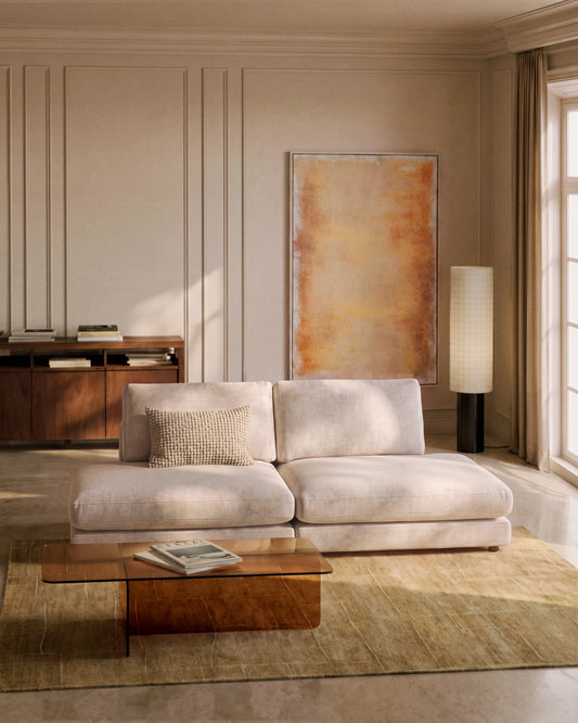 Gala 3-seater modular sofa in beige micro bouclé FSC Mix Credit 240cm
