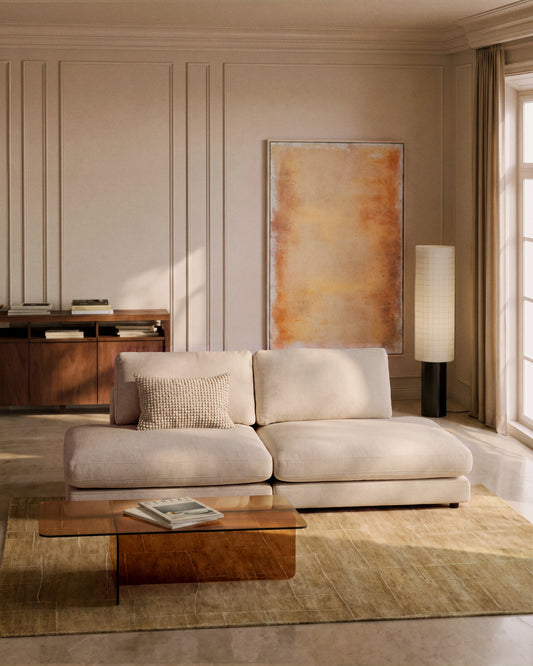 Gala 3-seater modular sofa in beige chenille, FSC Mix Credit, 240 cm